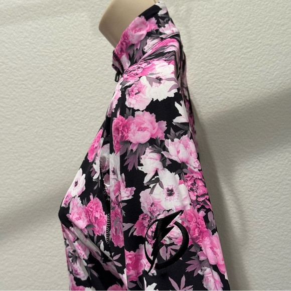 G/FORE Photo Floral Silky Tech Nylon Ruched 1/4 Zip Pullover Size S NWOT - Picture 6 of 15